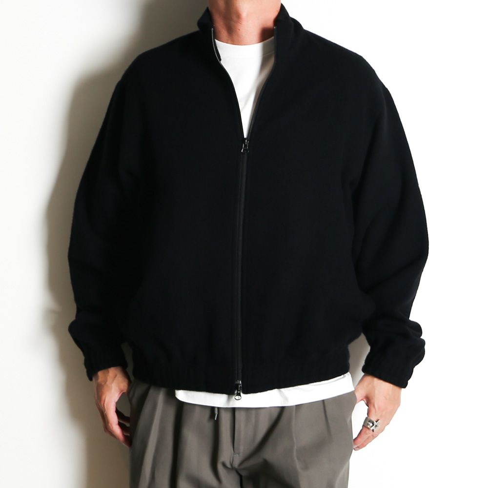 TRACK JACKET - BLACK / スーパー130s ウールナッピング - トラックジャケット / M25D10CS01C