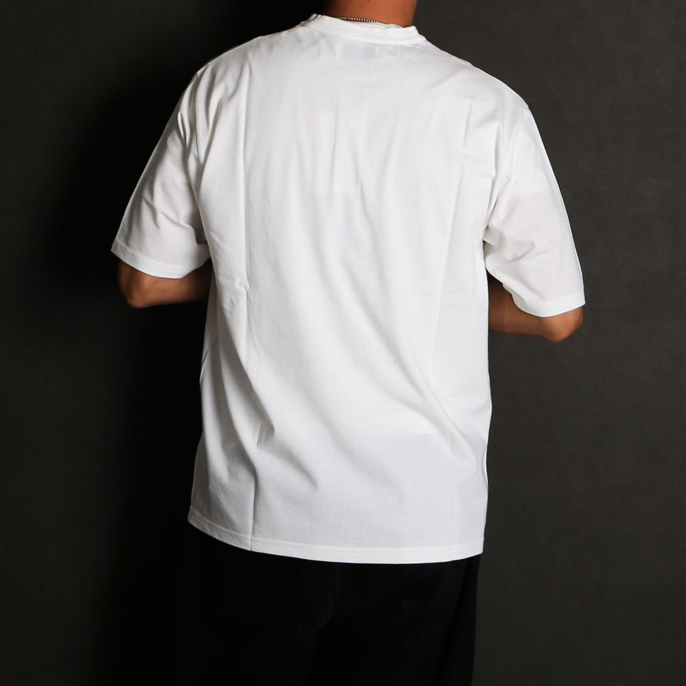 【ラスト1点-サイズ4】 HENLEY NECK TEE - WHITE / 30/1オーガニックコットン空紡天竺 - ヘンリーネックTee / M26B14CS01B