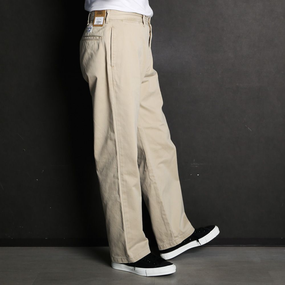 SD Chino Pants W Vintage Wash - Beige / ワイドシルエット チノパンツ / BTKPC270