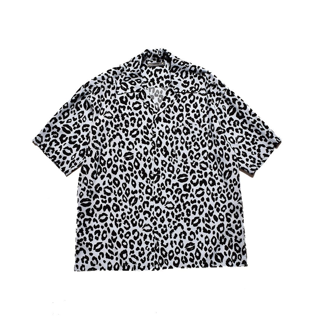 MINEDENIM - Lips Leopard Print Open Collar SH Open Collar SH