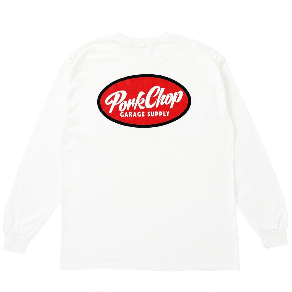NC OVAL SCRIPT L/S TEE - WHITE / ロングスリーブTシャツ