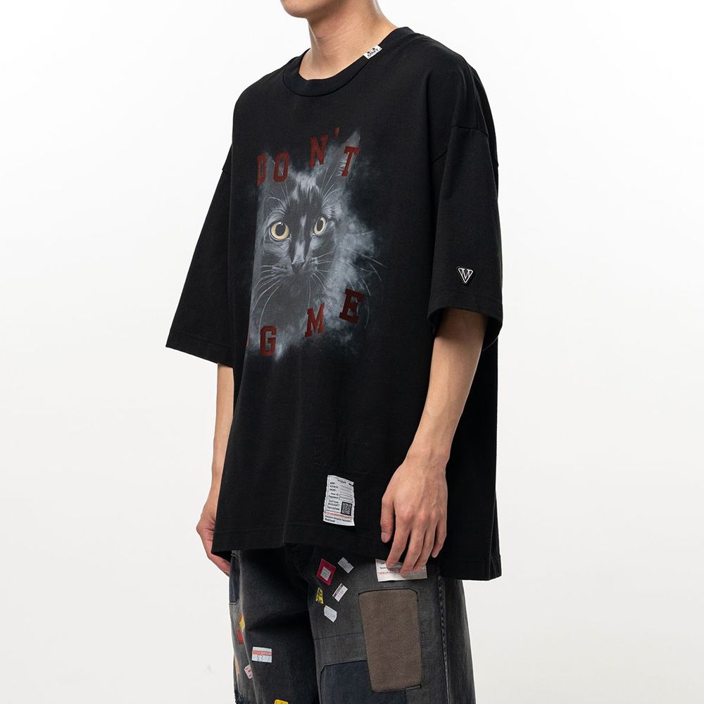 Cat Printed T-shirt - BLACK / キャット プリント Tシャツ / J17TS823