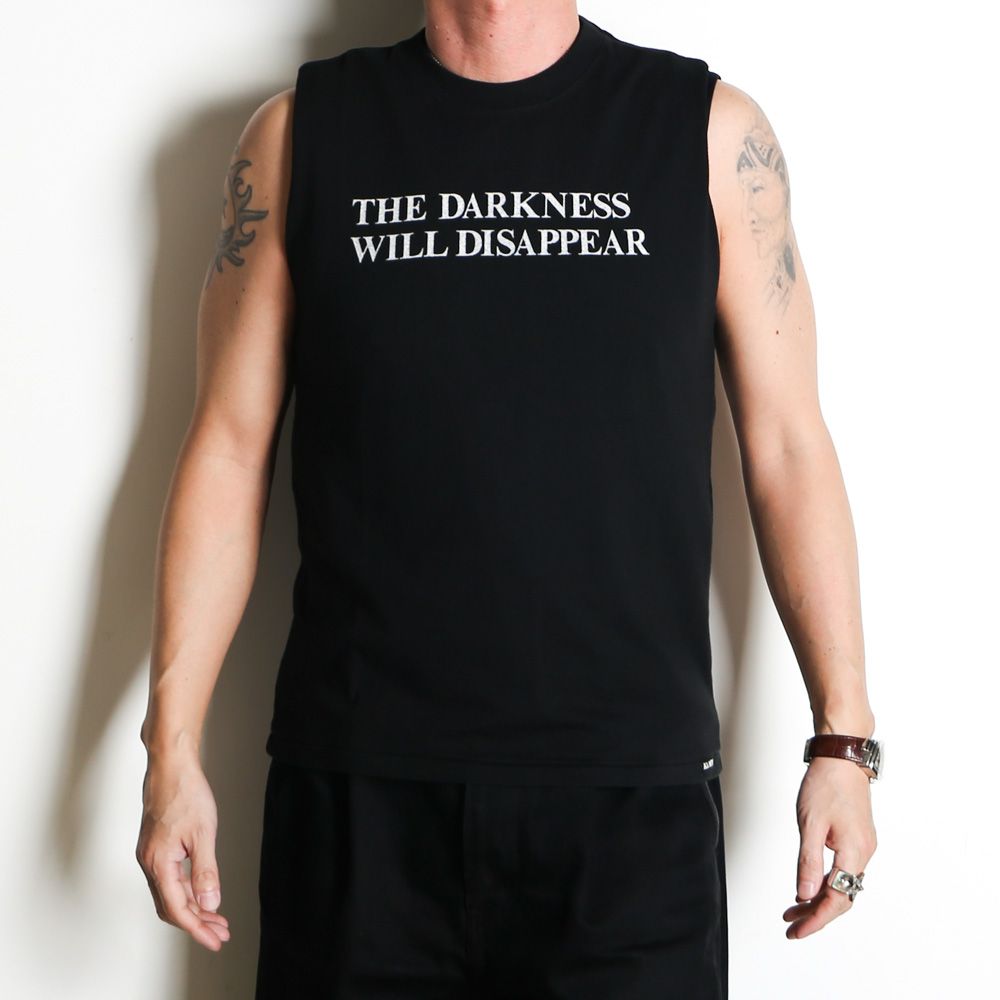 Typography Short N/S Tee T/C - BLACK / ノースリーブ Tシャツ / G16TS094