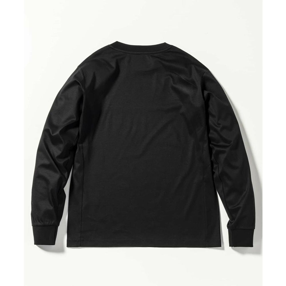 SUPER MERCERIZED LONG SLEEVE T-SHIRT - BLACK / ダブルシルケット ベーシック ロングスリーブTシャツ / UST-24059