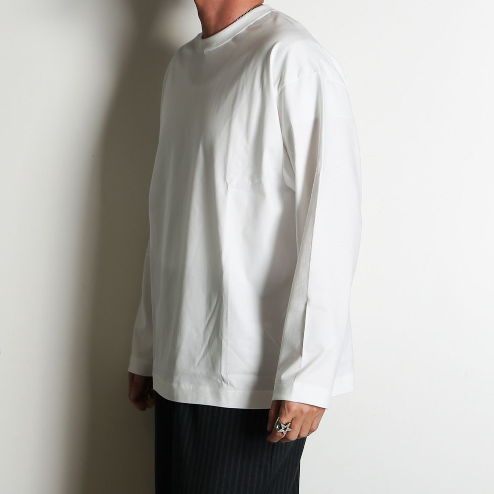 【ラスト1点-サイズ2】 COMFORT FIT Tee L/S - WHITE / オーガニックGIZA 80/3 天竺 サバイバルクロス® - コンフォートフィットTee L/S / A26A19CS01C