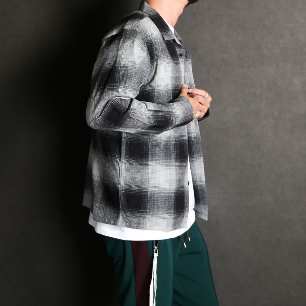 RATS - COTTON OMBRE CHECK SHIRT / オープンカラー シャツ / 22'RS