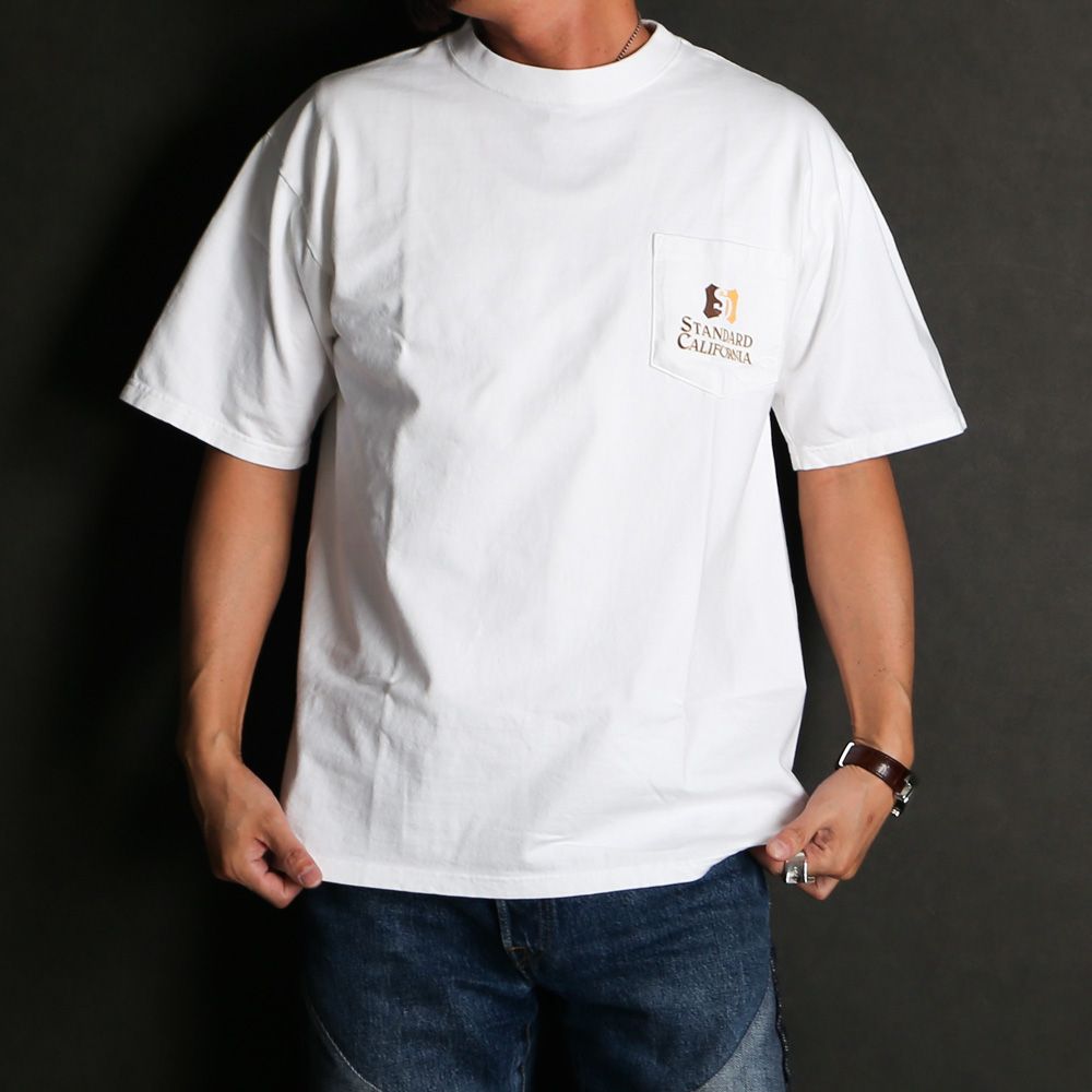 SD Heavyweight Shield Logo Pocket T - White / Tシャツ / TSOAF100