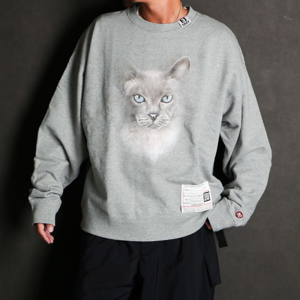 Maison MIHARA YASUHIRO - Cat Printed Sweatshirt - GRAY / プルオーバー スウェット /  A13PO662 | chemical conbination