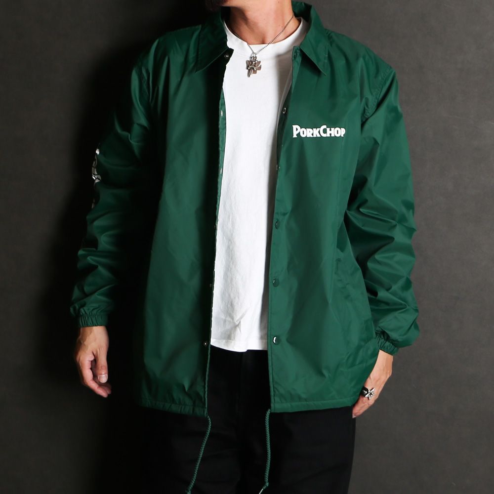 BURNING LOGO COACH JKT - IVY GREEN / コーチジャケット