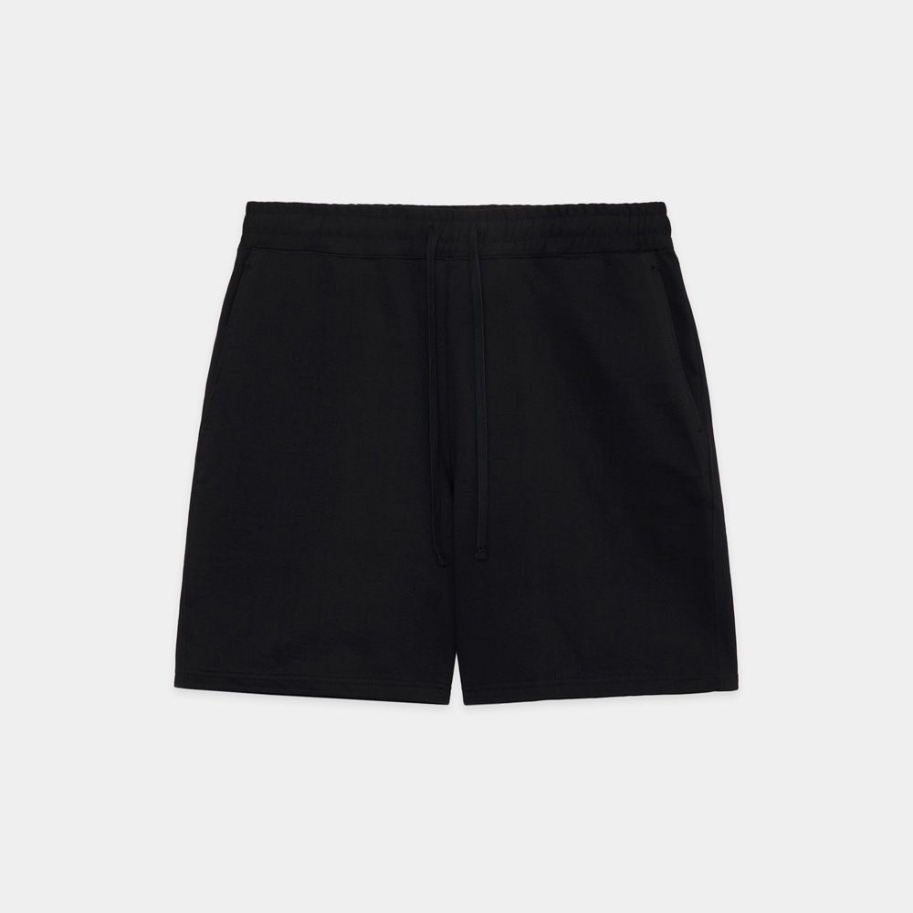GYM SHORTS - BLACK / オーガニックコットンヘビー吊裏毛 - ジムショーツ / A26A09PT02B