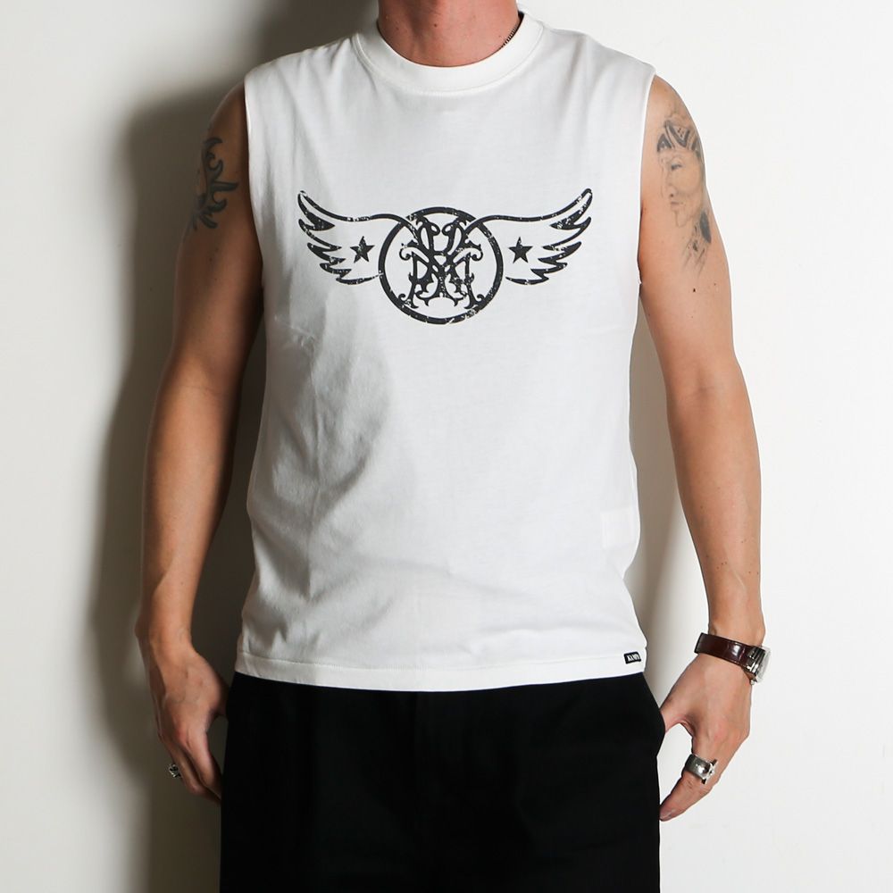 “AERO-KMY” Short N/S Tee T/C - WHITE / ノースリーブ Tシャツ / G16TS093