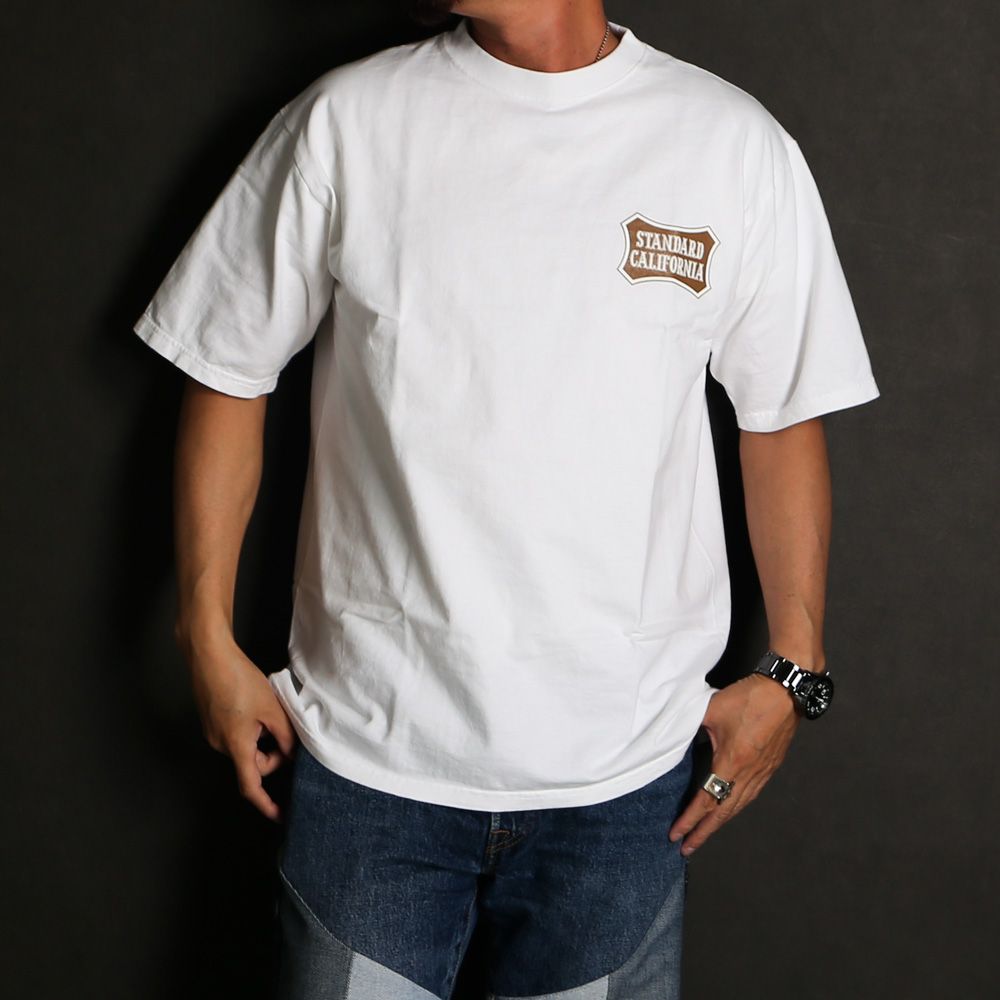 STANDARD CALIFORNIA - SD Heavyweight Basic Shield Logo T - White