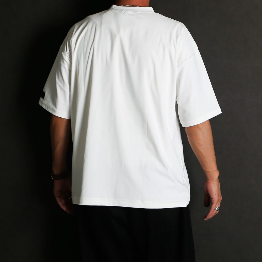 SIDE RC OVER TEE - WHITE / オーバーサイズ ナイロンTシャツ / RC39-T-004