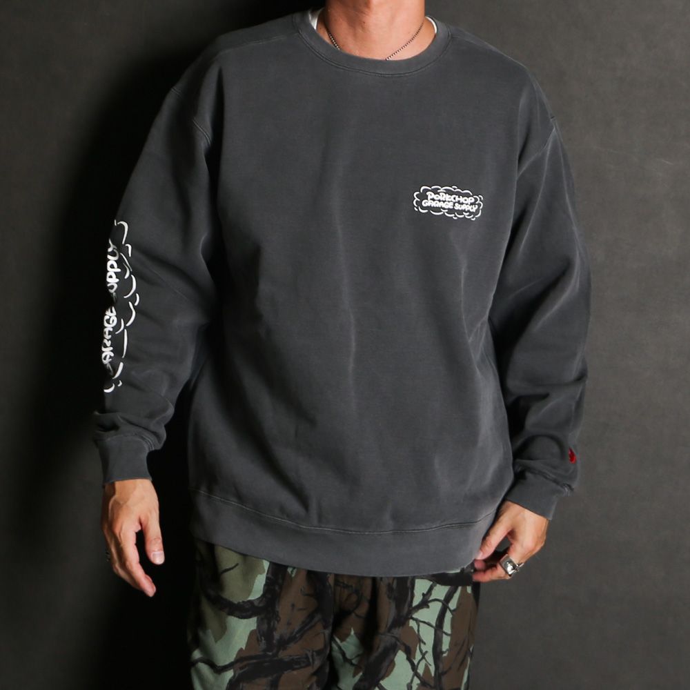 RUNNING LOGO SWEAT - ASH BLACK / スウェット