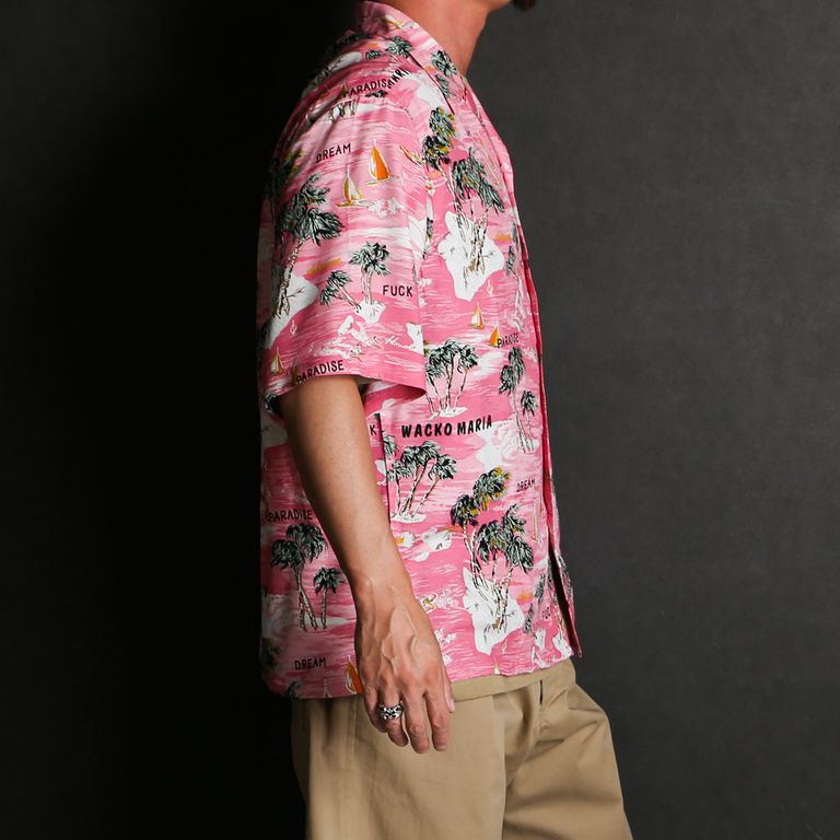 MINEDENIM - WACKOMARIA × MINEDENIM / Hawaiian Shirt - PNK / 24MND 