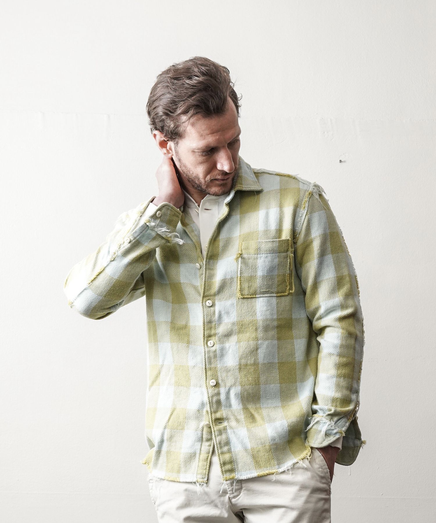 Buffalo PLAID FRINGE SHIRTS / フリンジ バッファローチェック シャツ / TSH-F2105