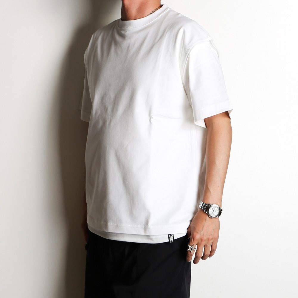 【ラスト1点-サイズ2】 THE FUNCTIONAL LAYERED S/S TEE WITH BREATHABLE - WHITE / 2401002