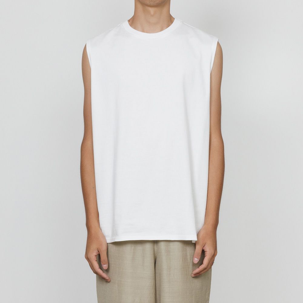SLEEVELESS TEE - WHITE / 40/2 オーガニックコットンニット - スリーブレスTEE / M26A13CS03A