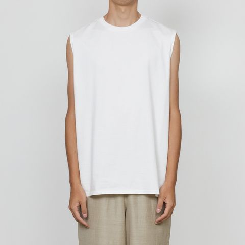 SLEEVELESS TEE - WHITE / 40/2 オーガニックコットンニット - スリーブレスTEE / M26A13CS03A