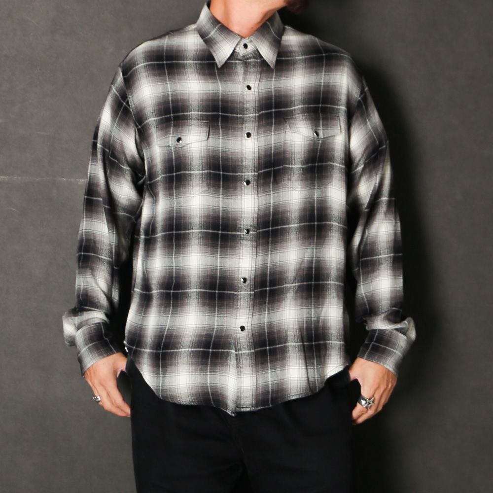 R.Flannel Ombre Western Shirt  - BLT / MDFBF10502