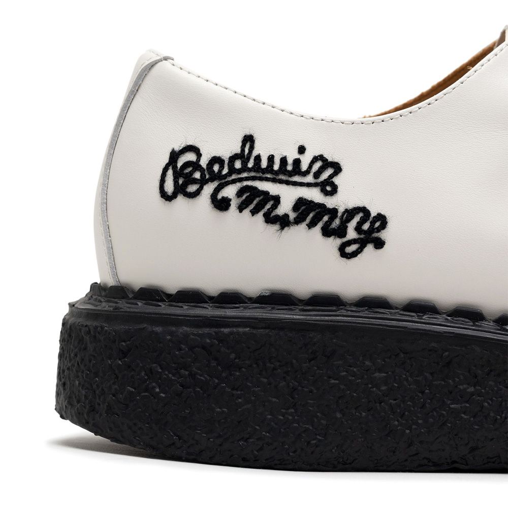 BEDWIN & THE MMY General Scale. / "DAVID" Leather Inter Lace Shoes - WHT × BLK / C15FW703