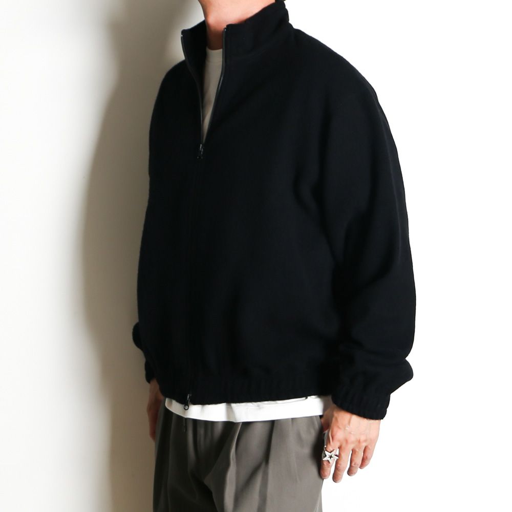 TRACK JACKET - BLACK / スーパー130s ウールナッピング - トラックジャケット / M25D10CS01C