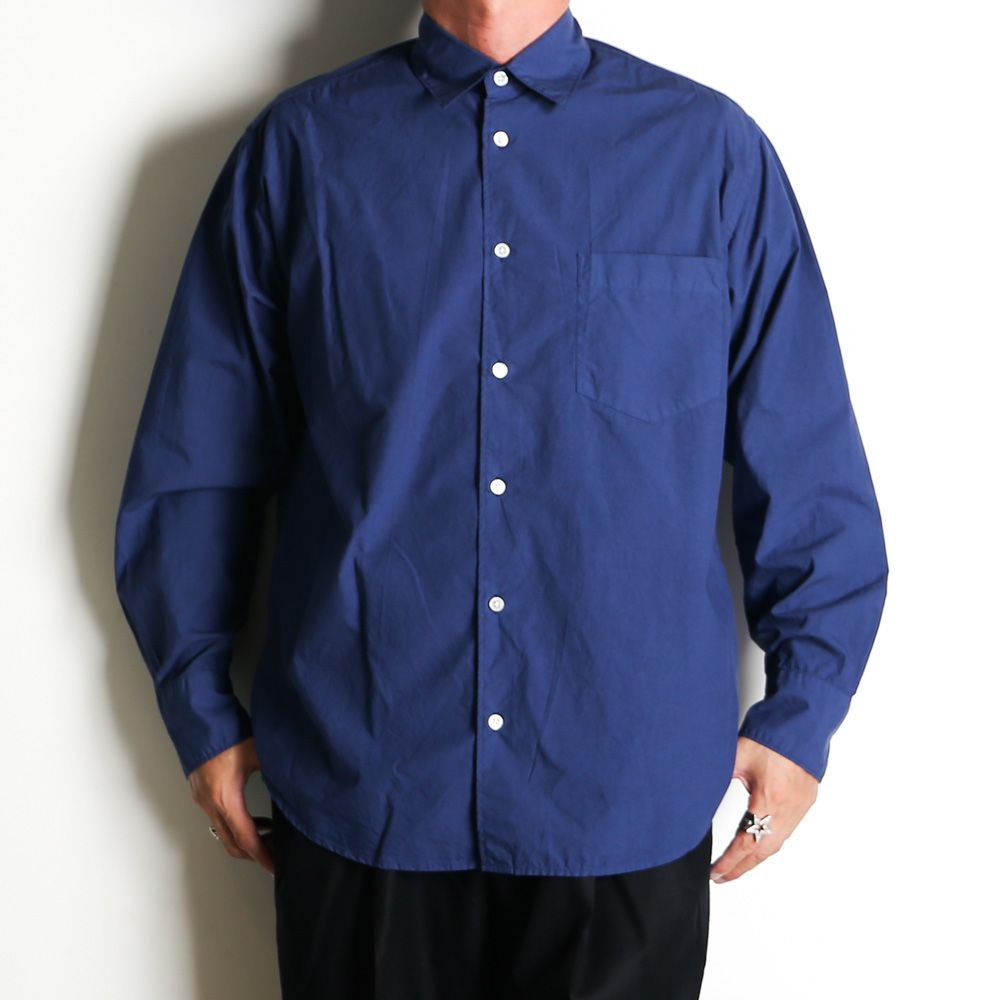 REGULAR COLLAR SHIRT - BLUE / オーガニックコットンシルク120/2タイプライター - レギュラーカラーシャツ / M25C13SH01C
