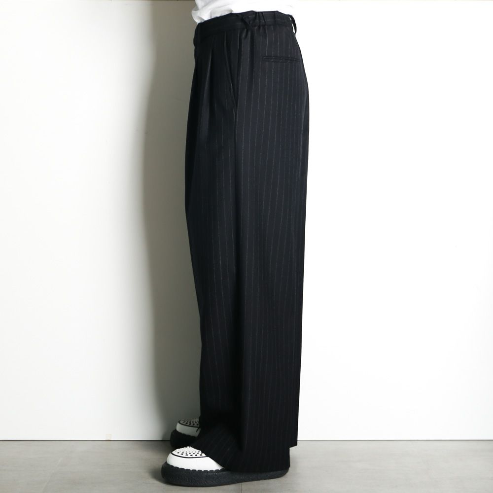 【ラスト1点-サイズ2】 "Jomon Relief" Wide Trousers - Black / ワイドトラウザー / TA26AW-PT063
