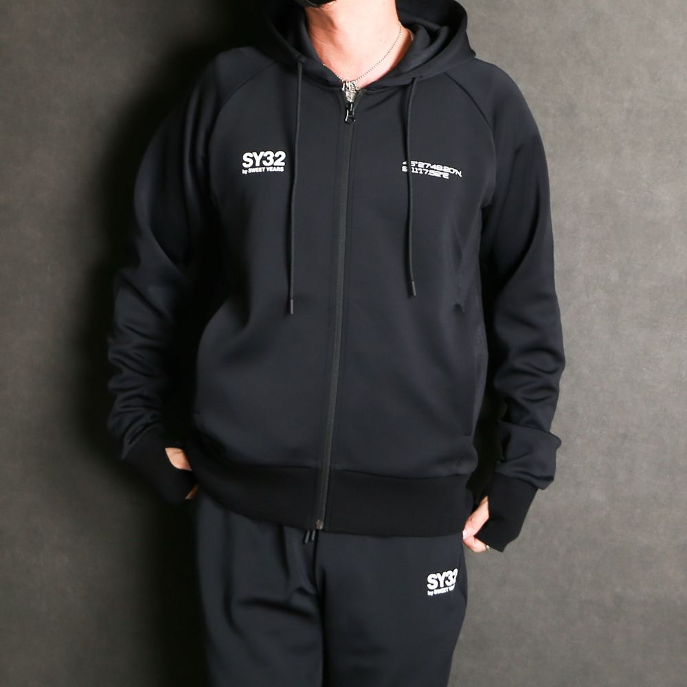SY32 by SWEET YEARS - DOUBLE KNIT EMBOSS LOGO ZIP HOODIE / ジップ 