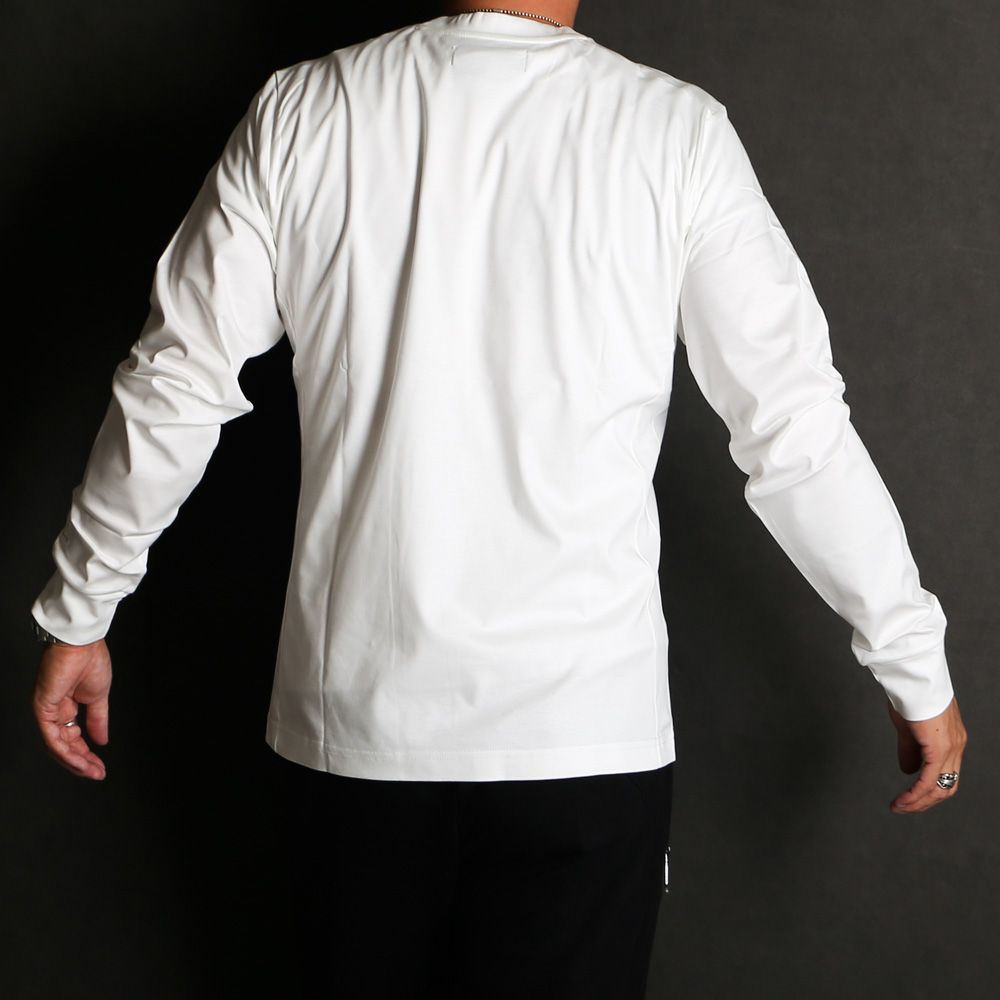 SUPER MERCERIZED LONG SLEEVE T-SHIRT - WHITE / ダブルシルケット ベーシック ロングスリーブTシャツ / UST-24059