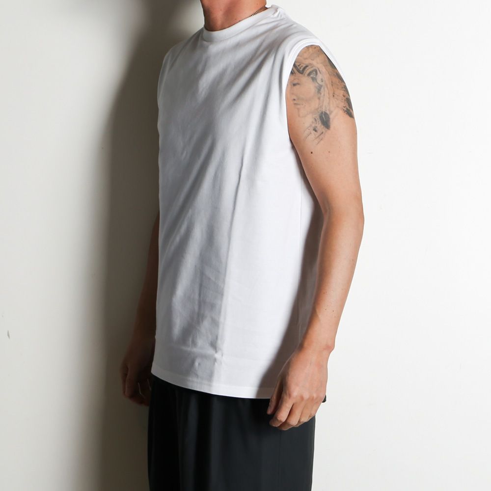 SLEEVELESS TEE - WHITE / オーガニックコットン40/2天竺 - スリーブレスTEE / M26A13CS03A