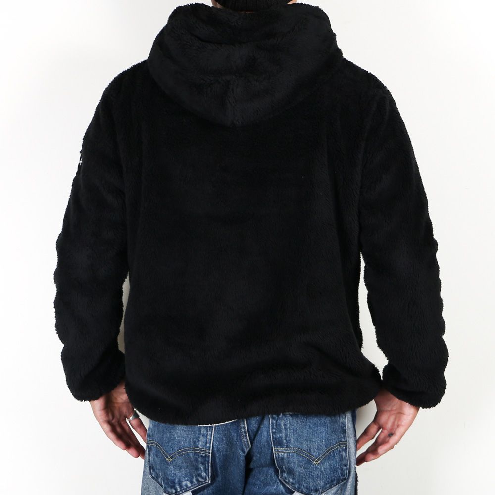 MENFI メンフィ - BLACK / ボア フードブルゾン (フリース) /  MJXA0212033588