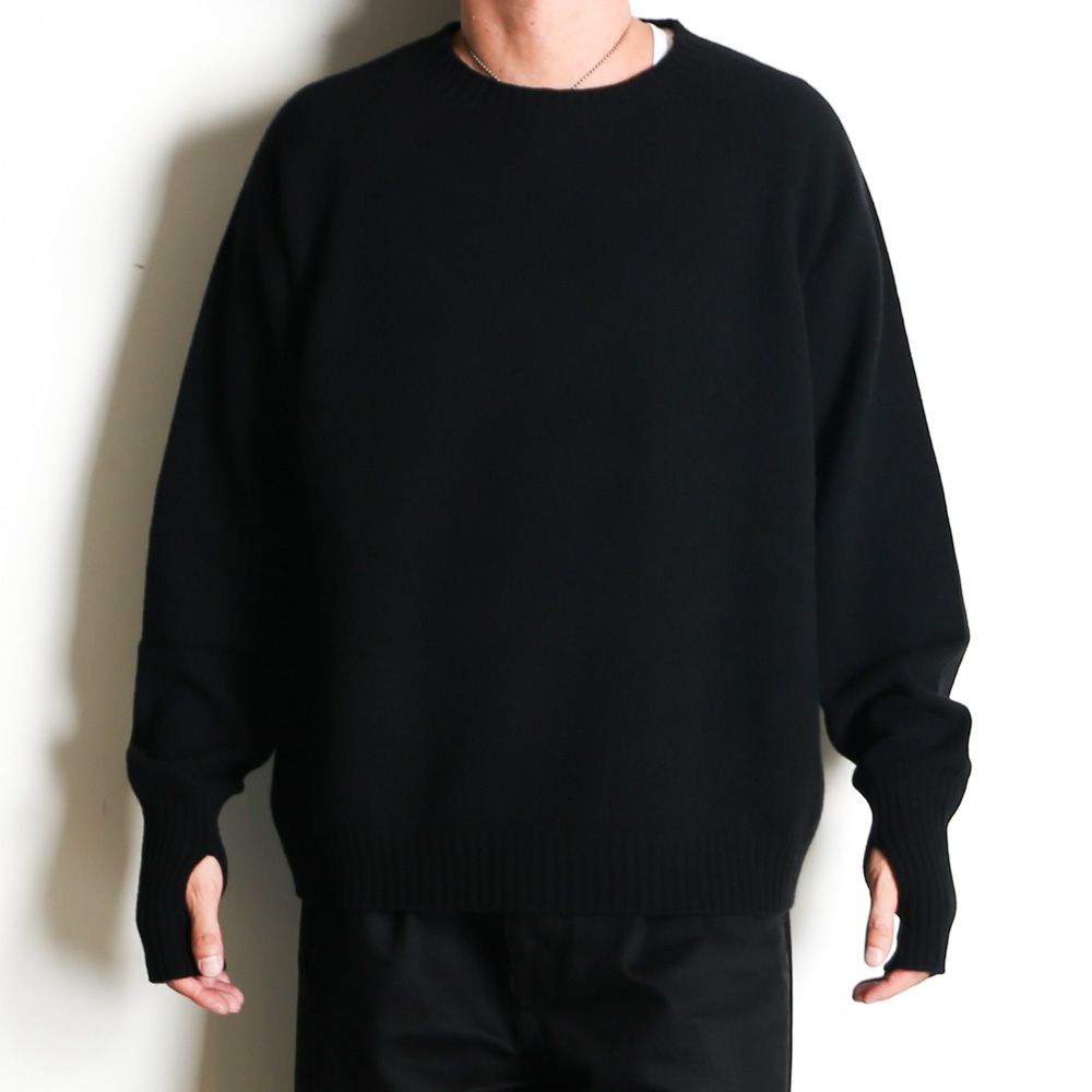 Seamless knit sweater - Wool & cashmere & silk / シームレス クルーネックセーター - ウール & カシミヤ & シルク / SN-592A