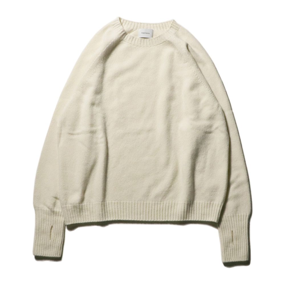 Seamless knit sweater - Wool & cashmere & silk / シームレス クルーネックセーター - ウール & カシミヤ & シルク / SN-592E