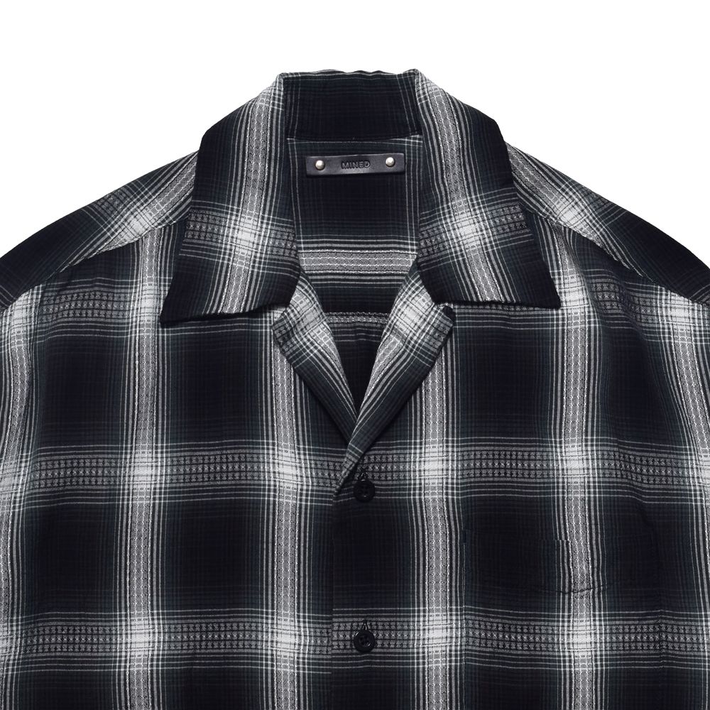 Rayon Dobby Plaid S.S Open Collar SH - BLT / 2604-5004