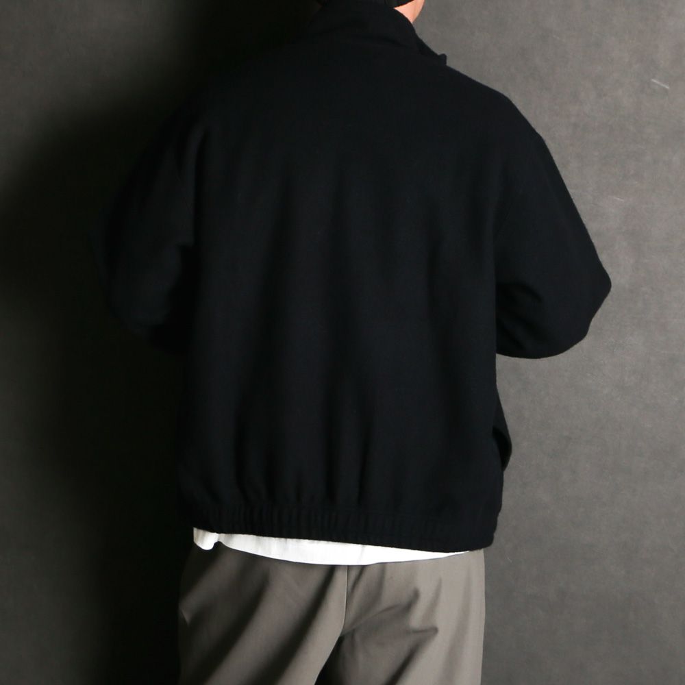 TRACK JACKET - BLACK / スーパー130s ウールナッピング - トラックジャケット / M25D10CS01C