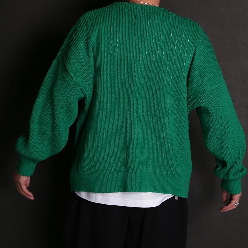 お気に入りの - victimビクティム MESH KNIT CARDIGAN グリーン L