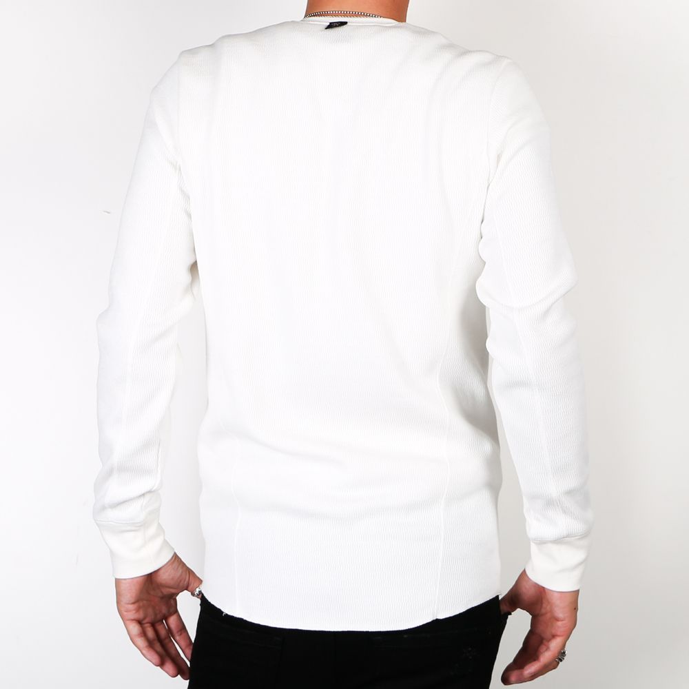 henley long-T(back boa) / ボアフリース ヘンリーネックTシャツ / 7907 lj88s