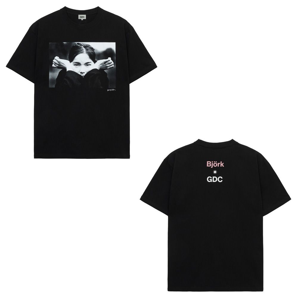 【Bjork by Kevin Cummins×GDC】 Monochrome Tee - BLACK / Tシャツ / GD0584