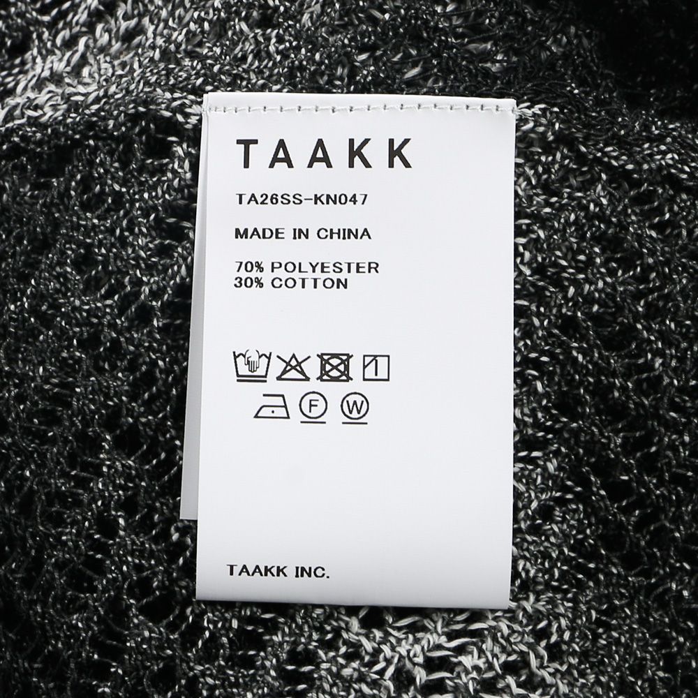 "Gradient-Striped Sheer Knit" Short Sleeve Knit - Black / グラデーション ニットトップ / TA26SS-KN047