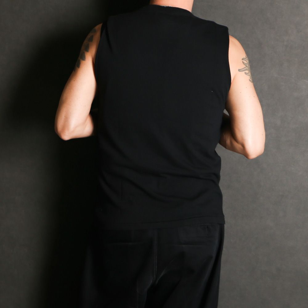 Typography Short N/S Tee T/C - BLACK / ノースリーブ Tシャツ / G16TS094