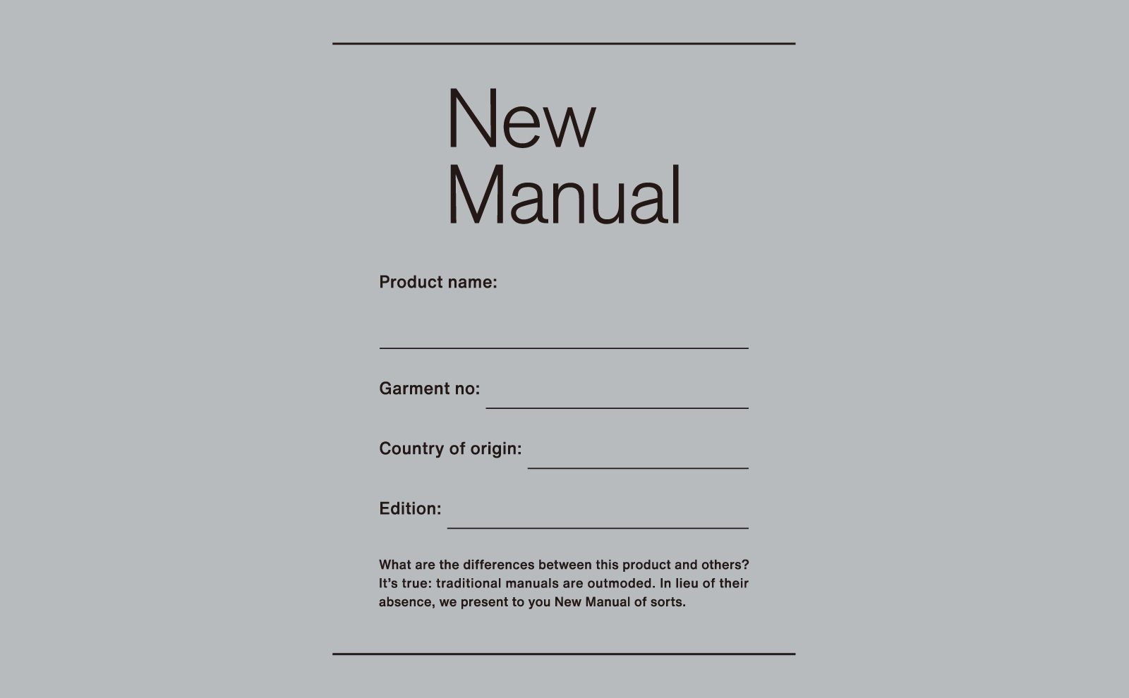 New Manual