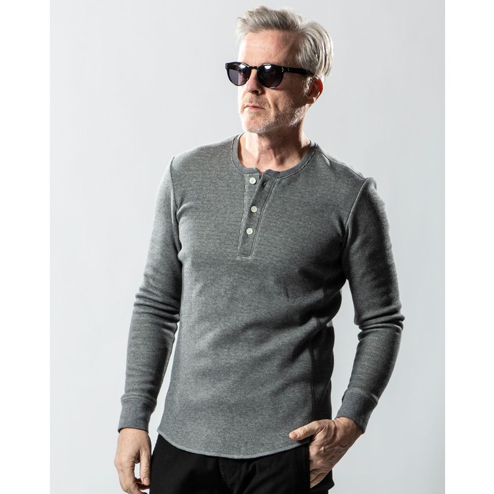 henley long-T(back boa) / ボアフリース ヘンリーネックTシャツ / 7907 lj88s