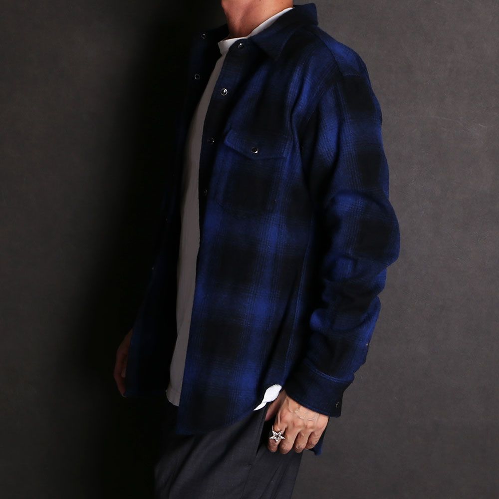 R. Wool Flannel Check Western SH