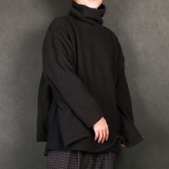 FLEECE HI NECK SIDE VENTS CS / マイクロフリース サイドベンツ カットソー / 180204