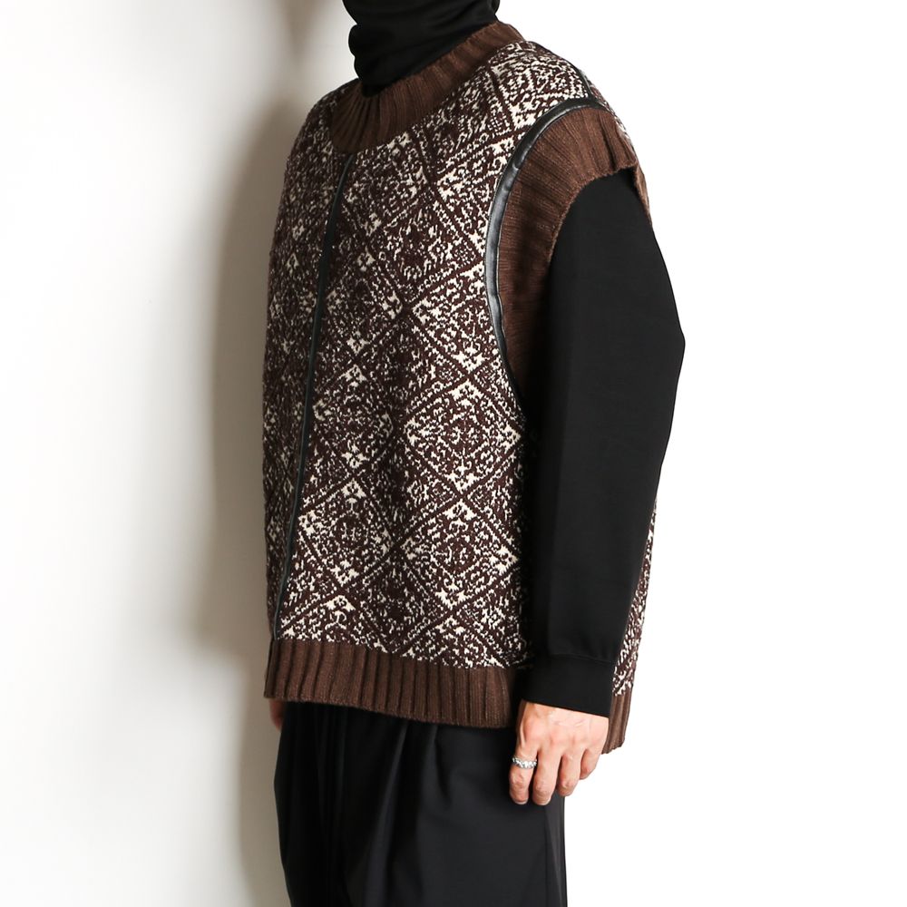 Iroquois - 5G FAIR ISLE JQ KNIT VEST / ジャガード ニットベスト