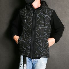 LETTERING SLEEVE SWITCH JACKET / ダイアゴナルロゴ ドッキング ダウンパーカー / USO-21044