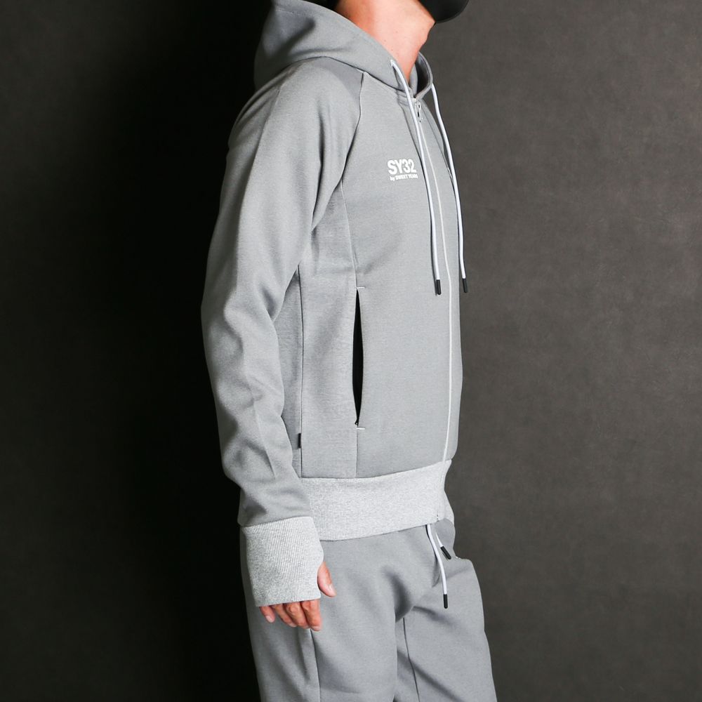 【ラスト1点-サイズS】 DOUBLE KNIT EMBOSS LOGO ZIP HOODIE / ジップアップ フーディー / 12561