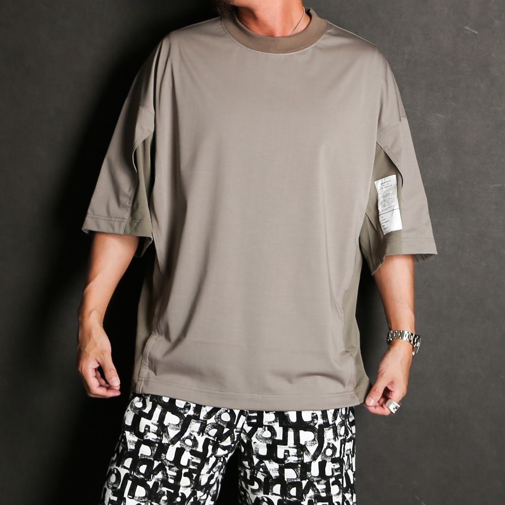 CREW NECK HALF SLEEVE T-SHIRT - BEIGE / 9241-CS53-033