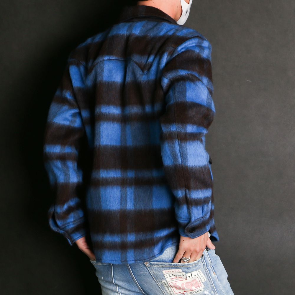 PLAID FUR WORK SHIRTS-TYPE JACKET / ブランケットチェック ワークシャツジャケット / TJK-F2016